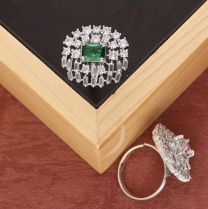 Anti tranish american diamond silver finger ring 272 Artificial jewelry wholesale suppliers